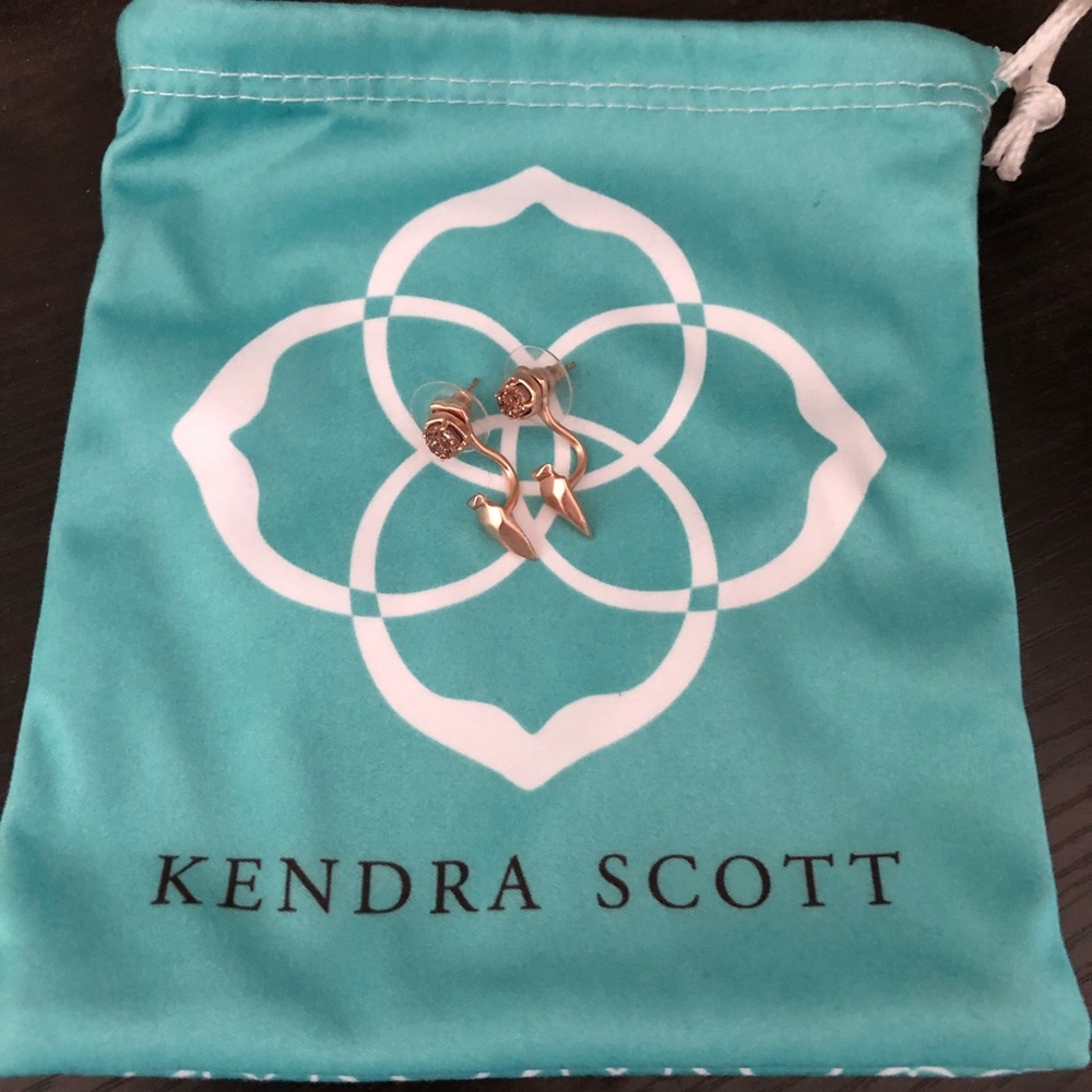 Kendra Scott Sierra Ear Jackets in Rose Gold Druzy
